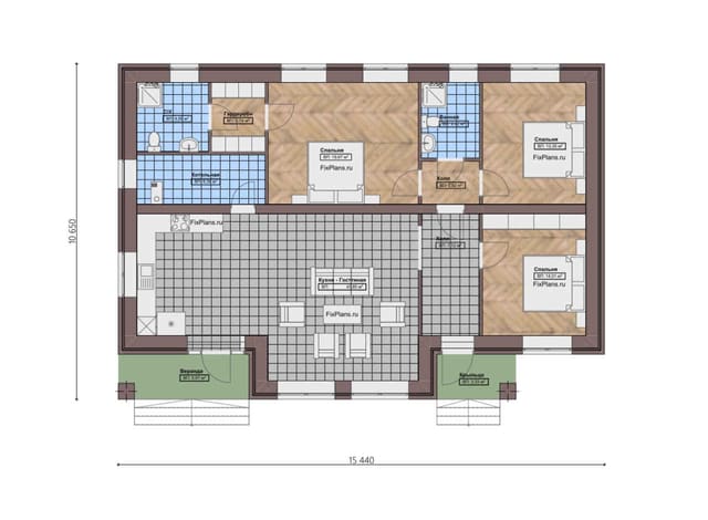 Планировка Одноэтажный дом F-0008